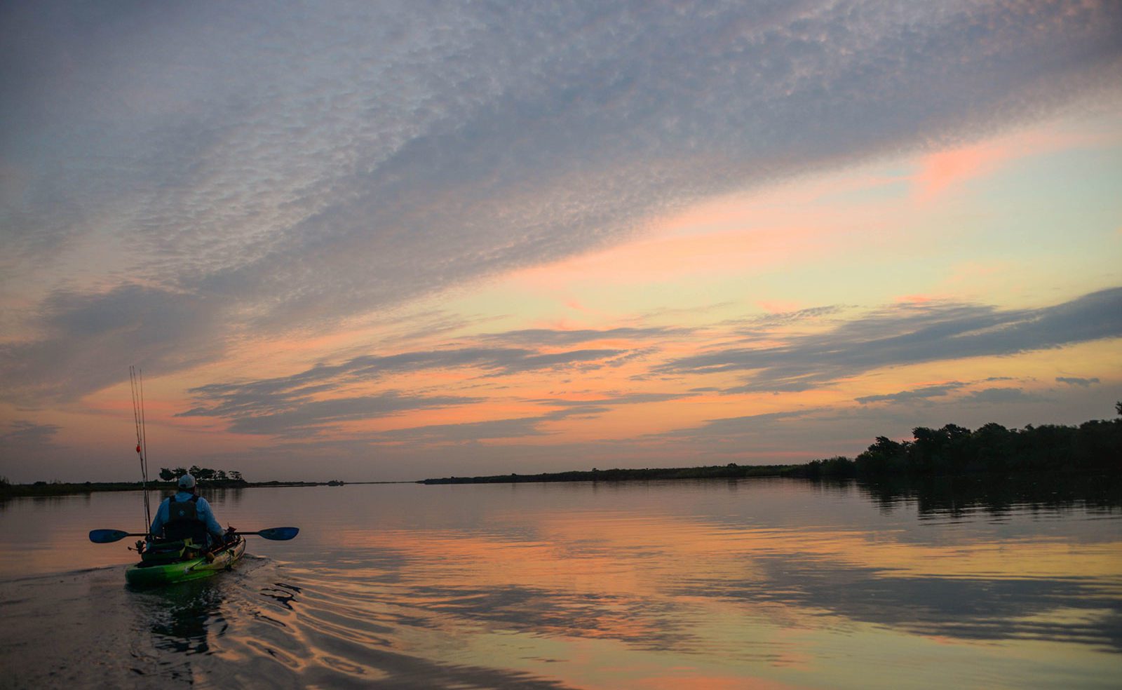 Kayaking with a beautiful sunrise