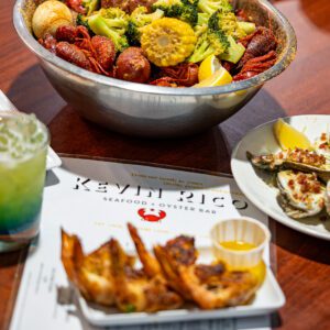 Kevin Rico Seafood Oyster Bar in Port Arthur TX menu spread of food