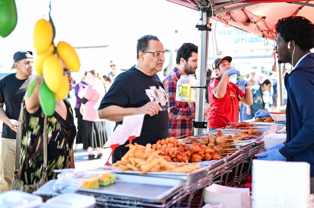 food festival vendor with asian food at central mall in port arthur