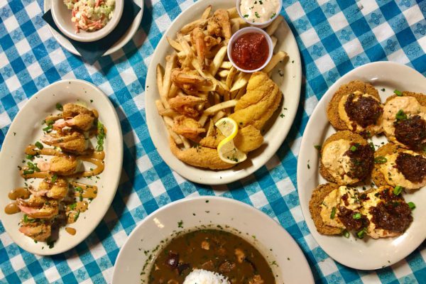 plates of cajun seafood in port arthur texas