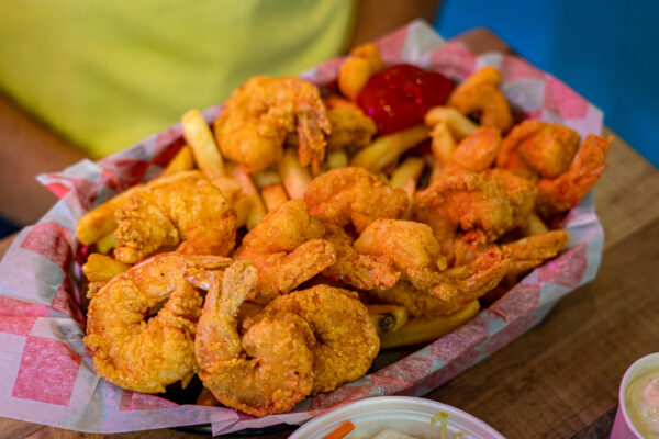 Sea Ranch Cafe in Port Neches, Tx fried shrimp basket