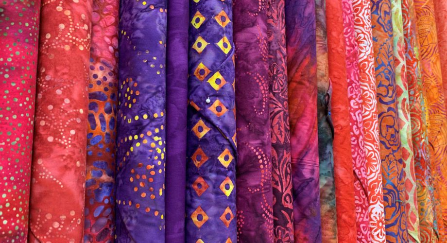 reams of colorful fabric