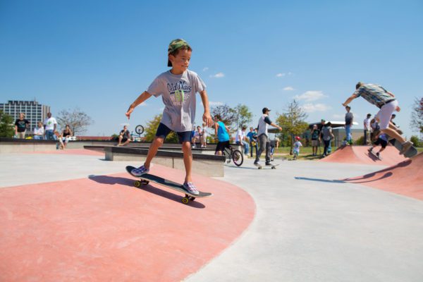 Boy skateboarding