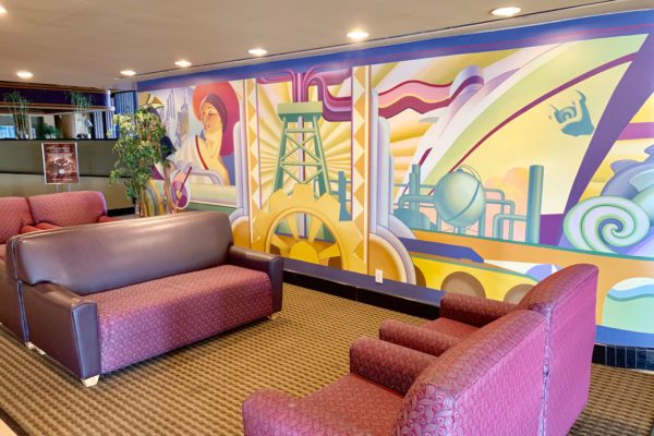 Purple interior at Holiday Inn on Jimmy Johnson Blvd