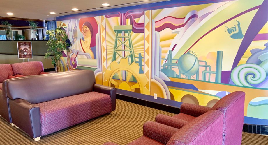 Purple interior at Holiday Inn on Jimmy Johnson Blvd