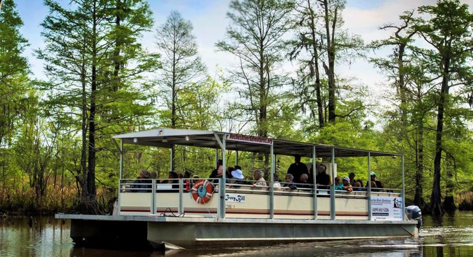 swamp boat tour on the Neches River