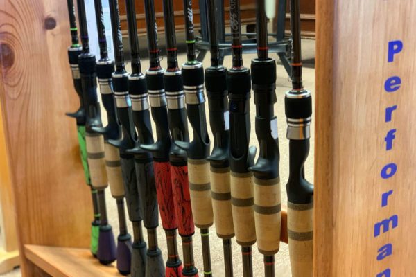 display of fishing rods