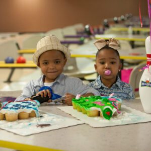 kids celebrating birthday at max bowl in port arthur