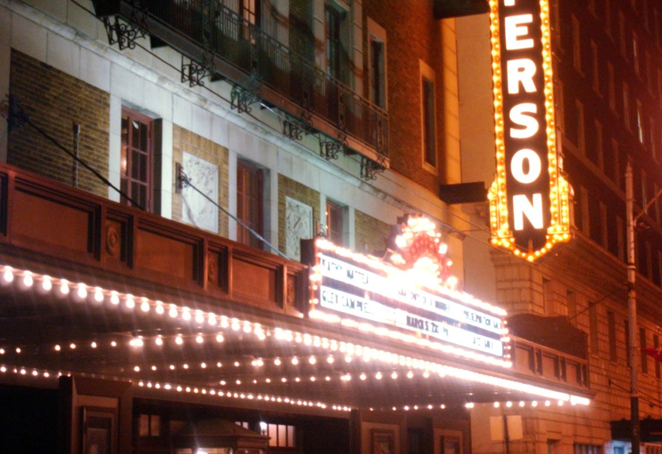 Historic Jefferson Theatre entrance in downtown Beaumont