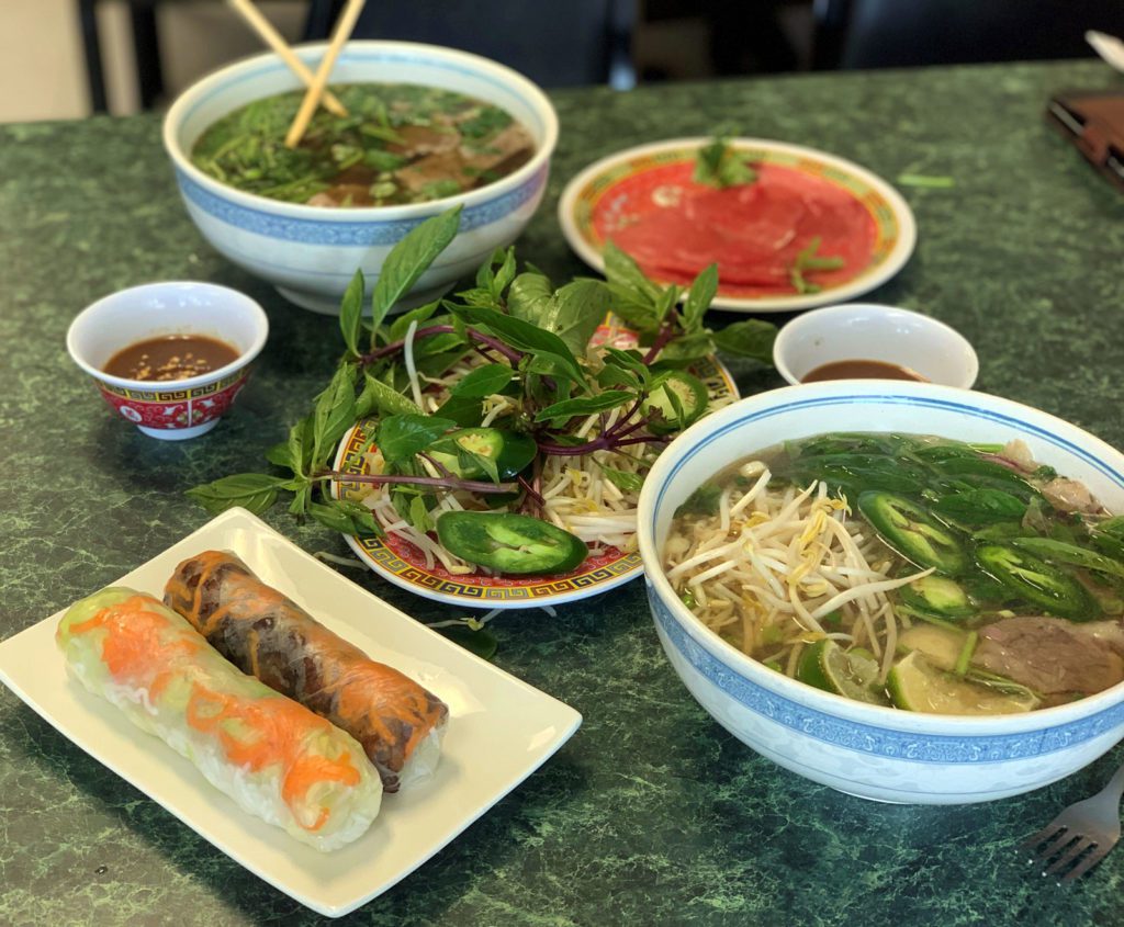 Pho, Spring Rolls Vietnamese Lunch