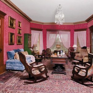 pink sitting room inside the wh stark house