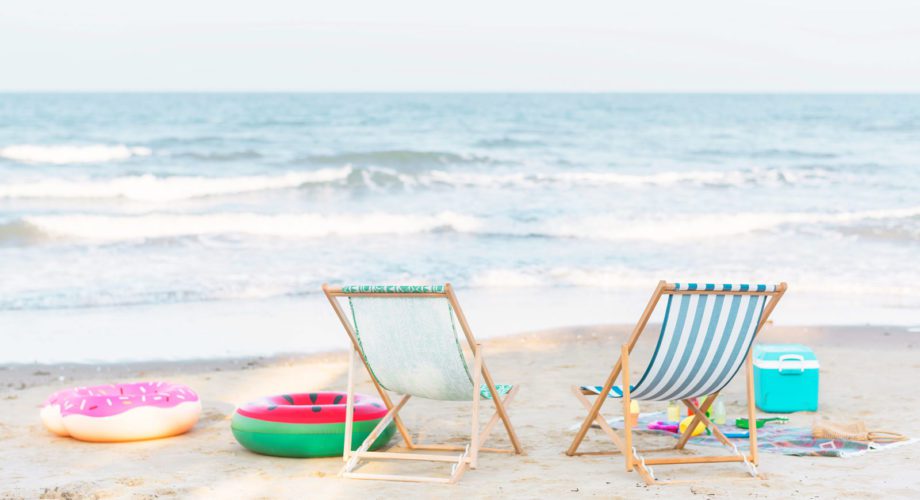 two beach chairs at the beach