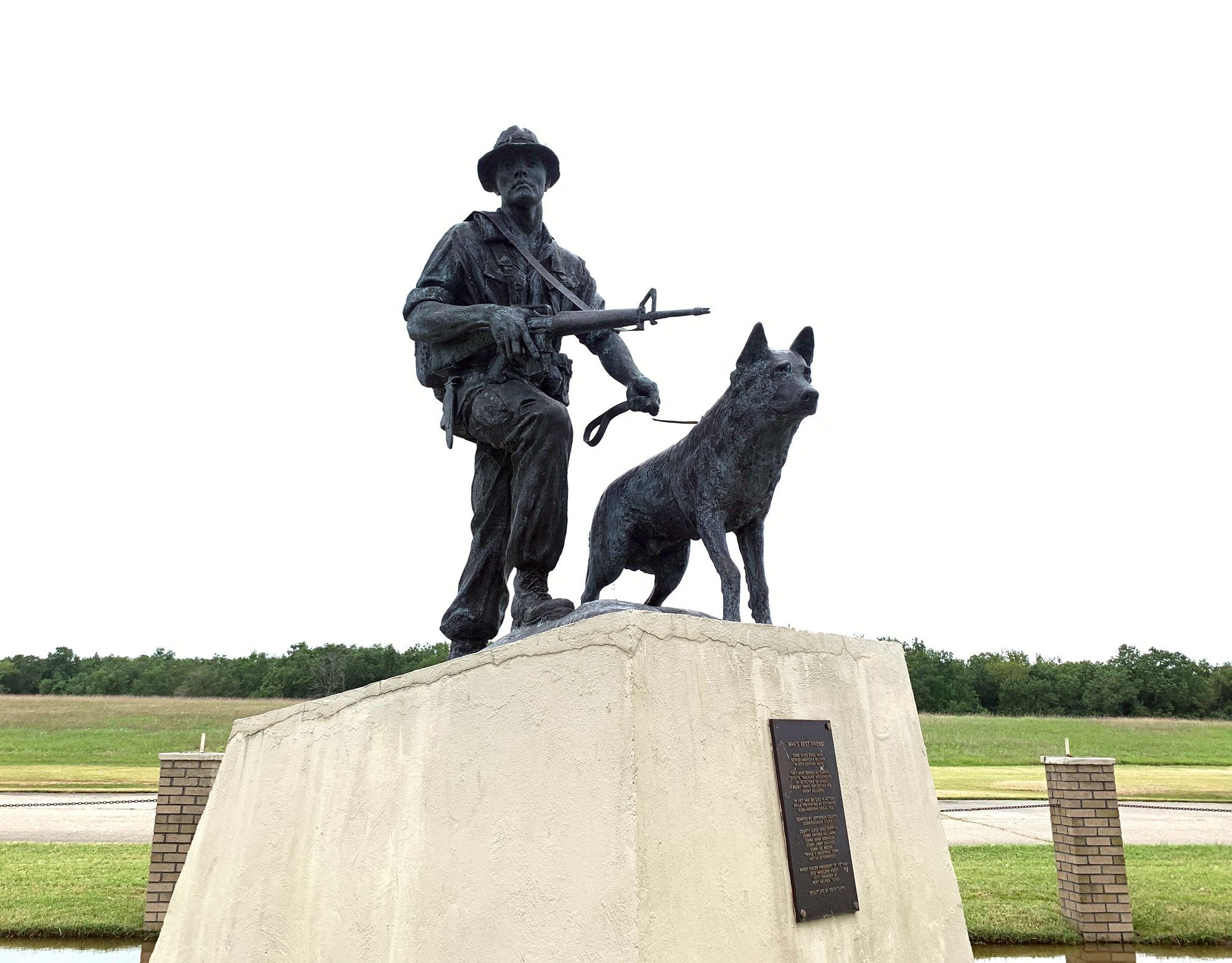 soldier and dog sculpture