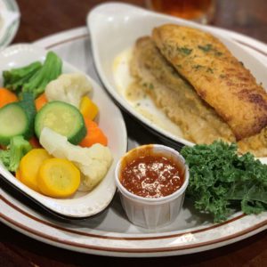 flounder and veggies