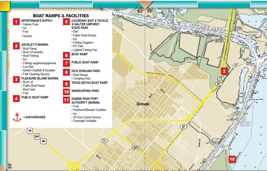 clipping of Sabine Lake facilities map