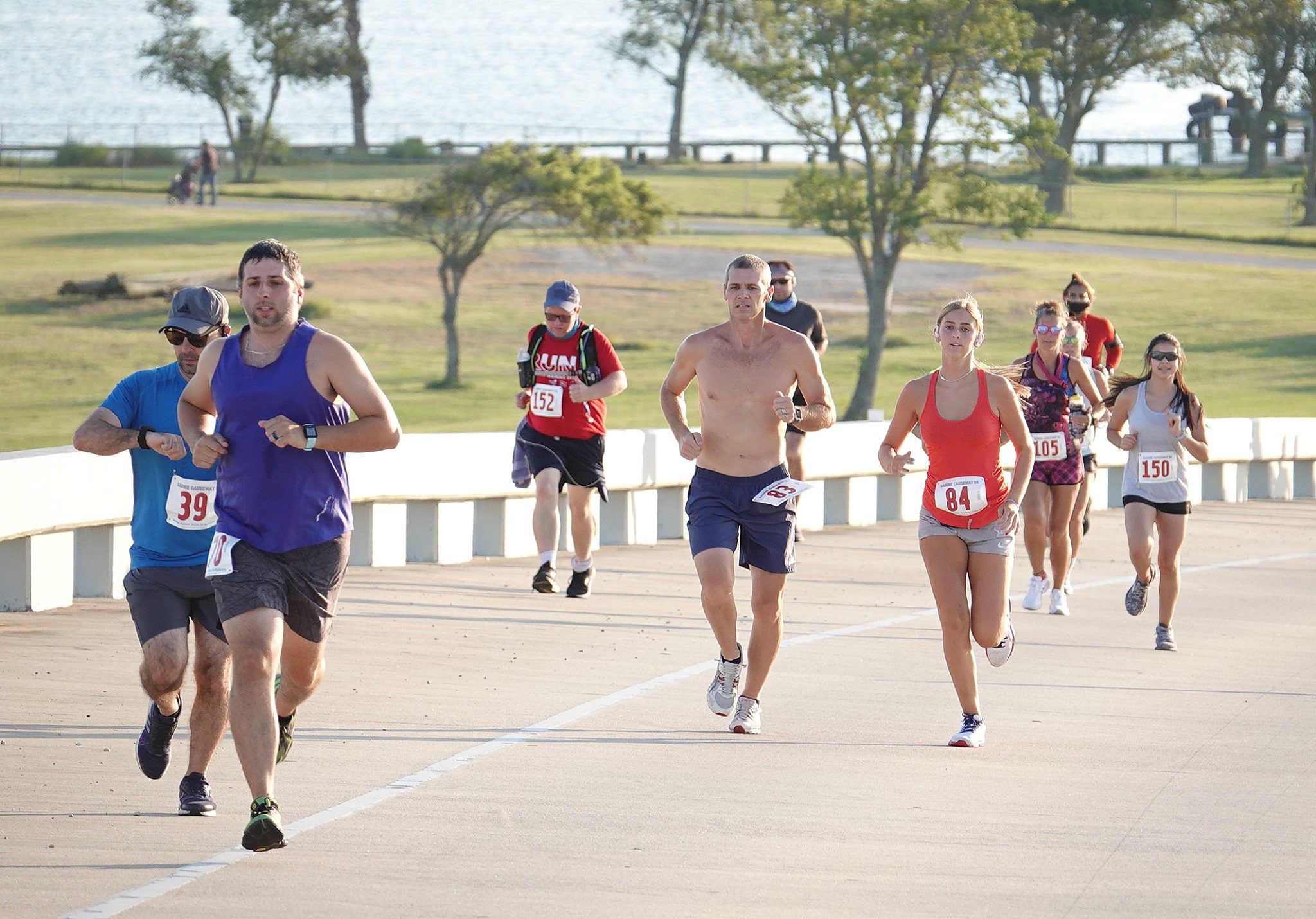runners on Causeway Bridge in Port Arthur