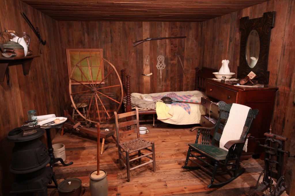 set up of cajun dwelling in the museum of the gulf coast