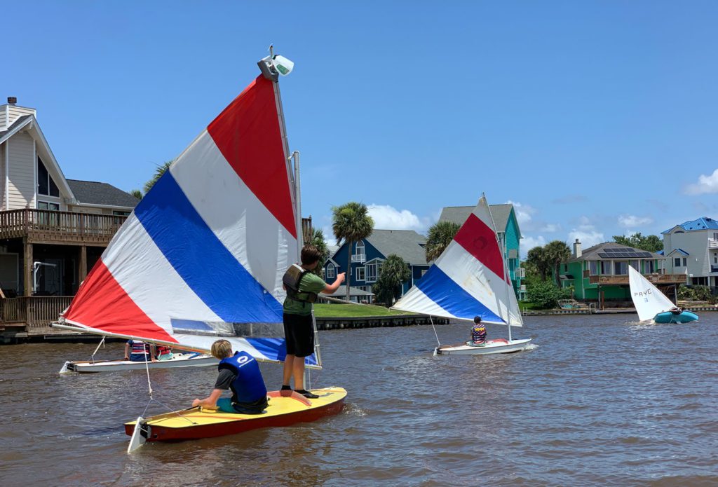 junior sailing campers at pleasure island marina in port arthur texas