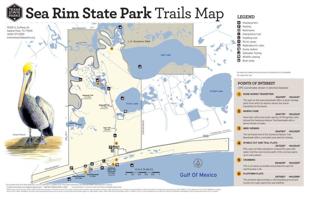 Sea Rim State Park Trails Map