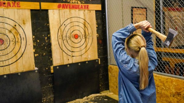 girl throwing an axe in port neches texas