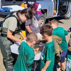 park ranger teaching children at sea rim state park in port arthur