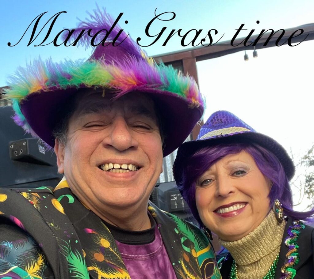 couple enjoying mardi gras in southeast texas