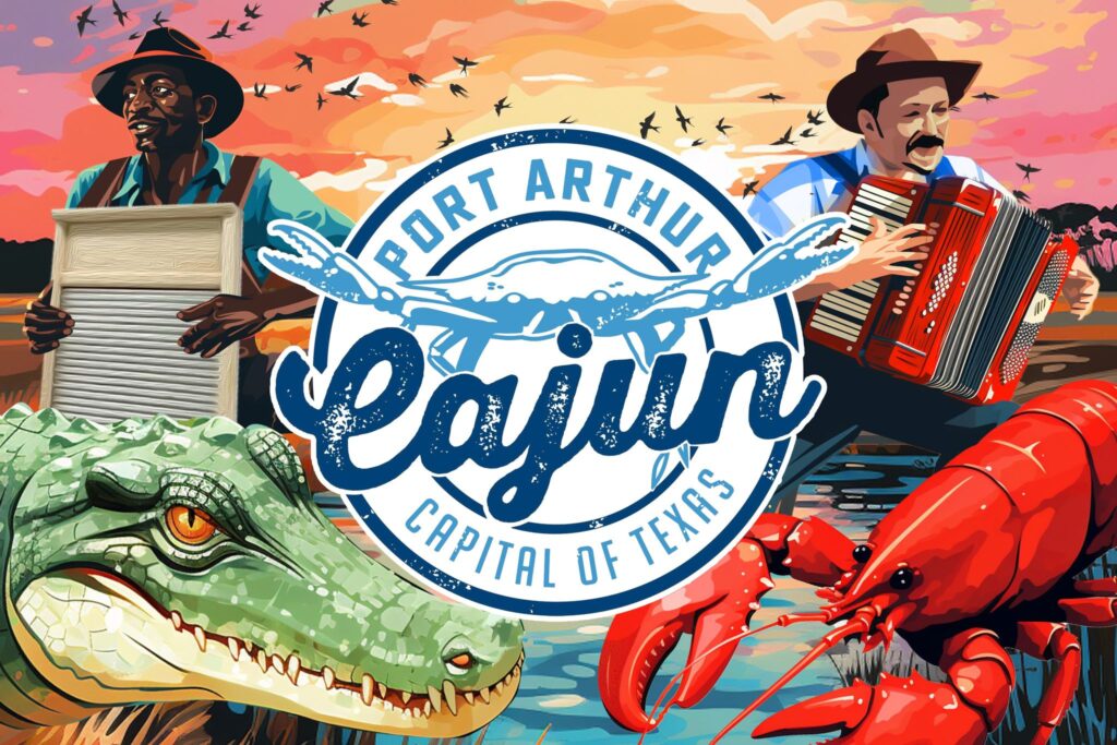 cajun capital graphic promoting port arthur as the cajun capital of texas