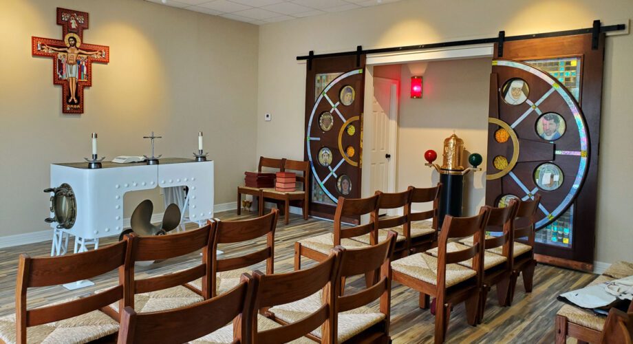 interior photo of the seafarer center's chapel in port arthur texas