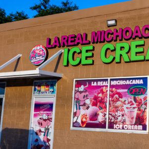 La Real Michoacana Ice Cream and Treat Shop in Nederland, TX exterior entrance