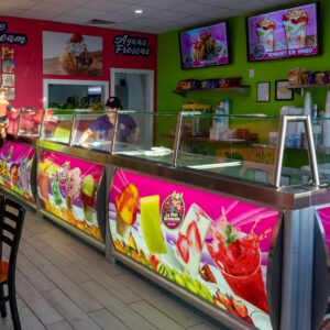 La Real Michoacana Ice Cream and Treat Shop in Nederland, TX Front counter