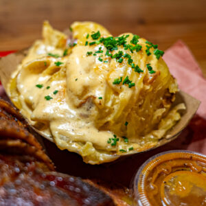 Redbird BBQ in Port Neches TX cheesy scalloped potatoes