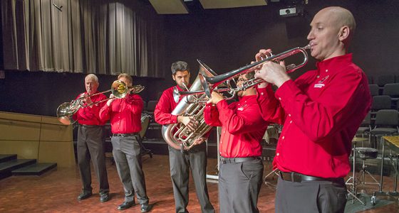 lamar brass quintet on stage