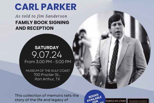 poster of a book signing event in port arthur texas