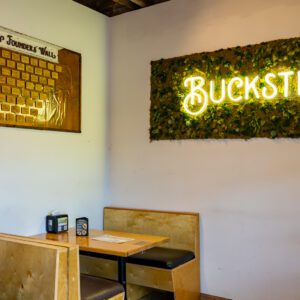 dining area at Buckstin Brewing in Nederland TX