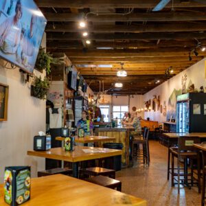 dining area at Buckstin Brewing in Nederland TX
