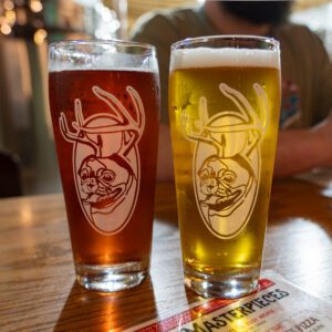 Two brews in at Buckstin Brewing in Nederland TX