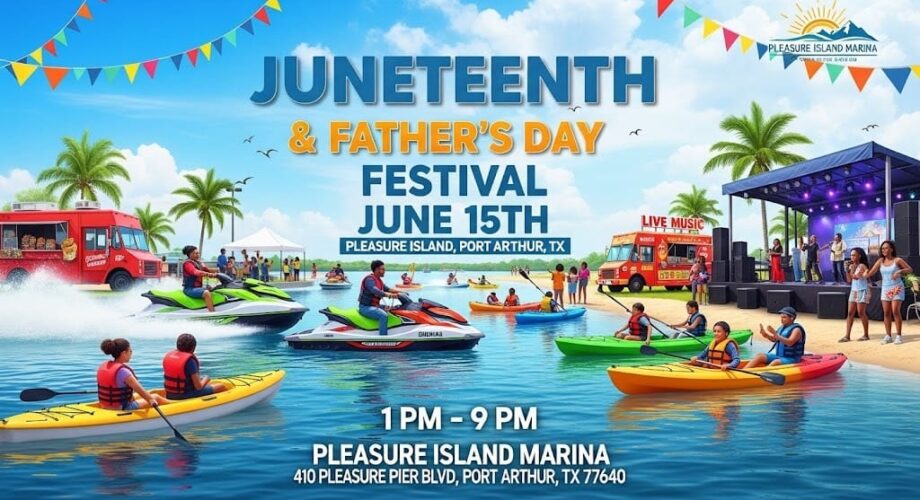 Flyer for Juneteenth & Father's Day Festival on at Pleasure Island Marina