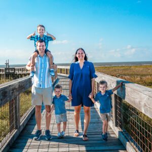 Our Sweet Adventures blogger, Sea Rim State Park boardwalk,