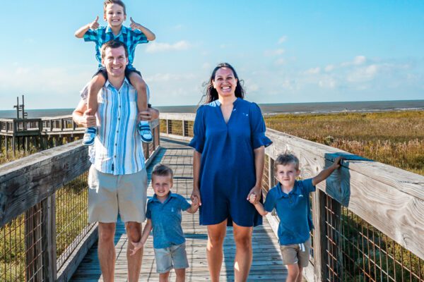Our Sweet Adventures blogger, Sea Rim State Park boardwalk,