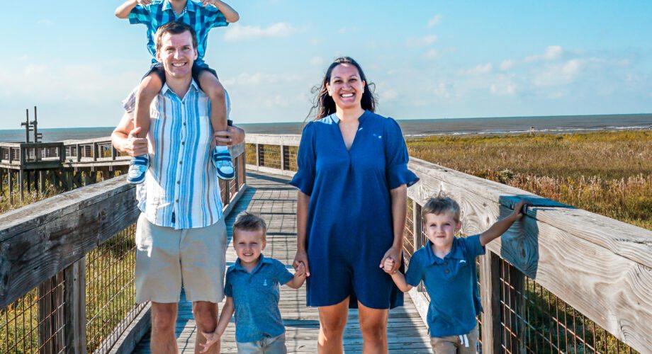 Our Sweet Adventures blogger, Sea Rim State Park boardwalk,