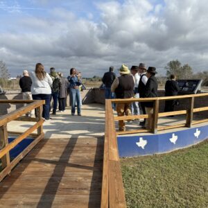 Spindletop Park viewing platform at 125 anniversary event, ribbon cutting for upgrade