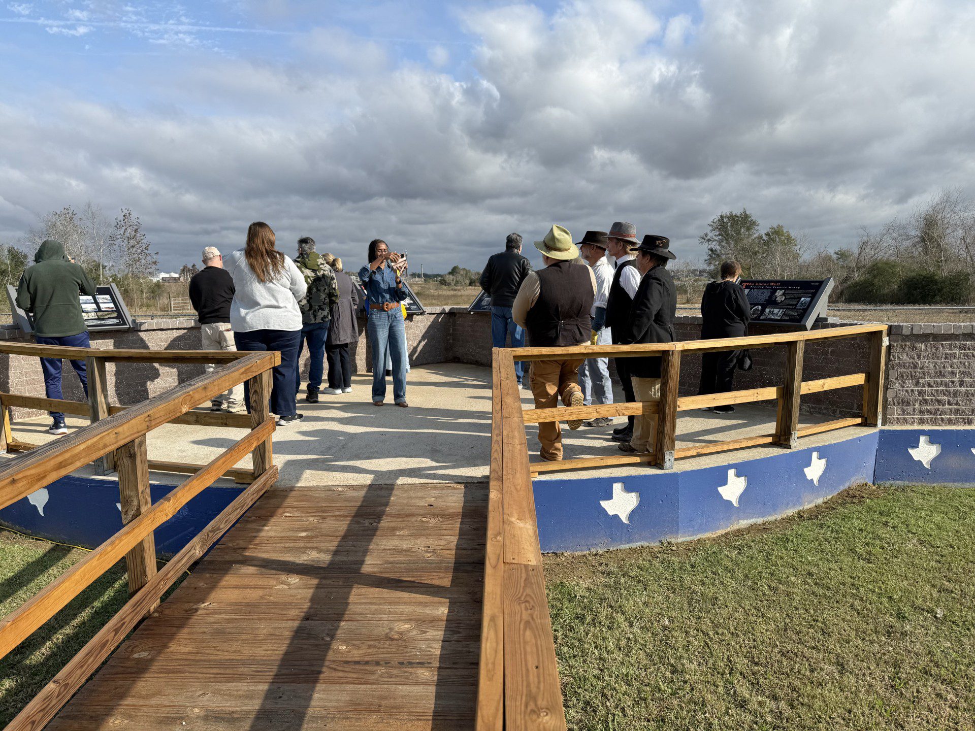 Spindletop Park viewing platform at 125 anniversary event, ribbon cutting for upgrade