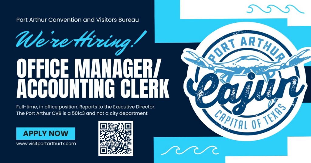 port arthur cvb hiring poster in port arthur texas