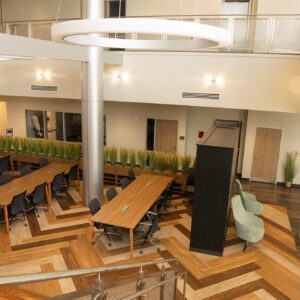 office space with two tables and chairs