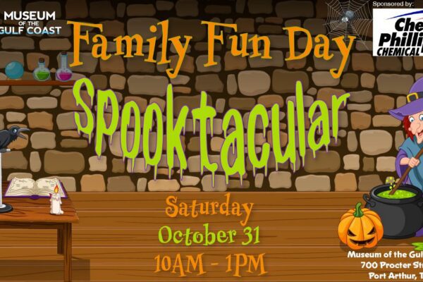 Museum of the Gulf Coast Spooktacular Family Fun Day poster for 2026